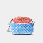 Gucci Mini Quilted Metallic Trapuntata Red Blue Bag
