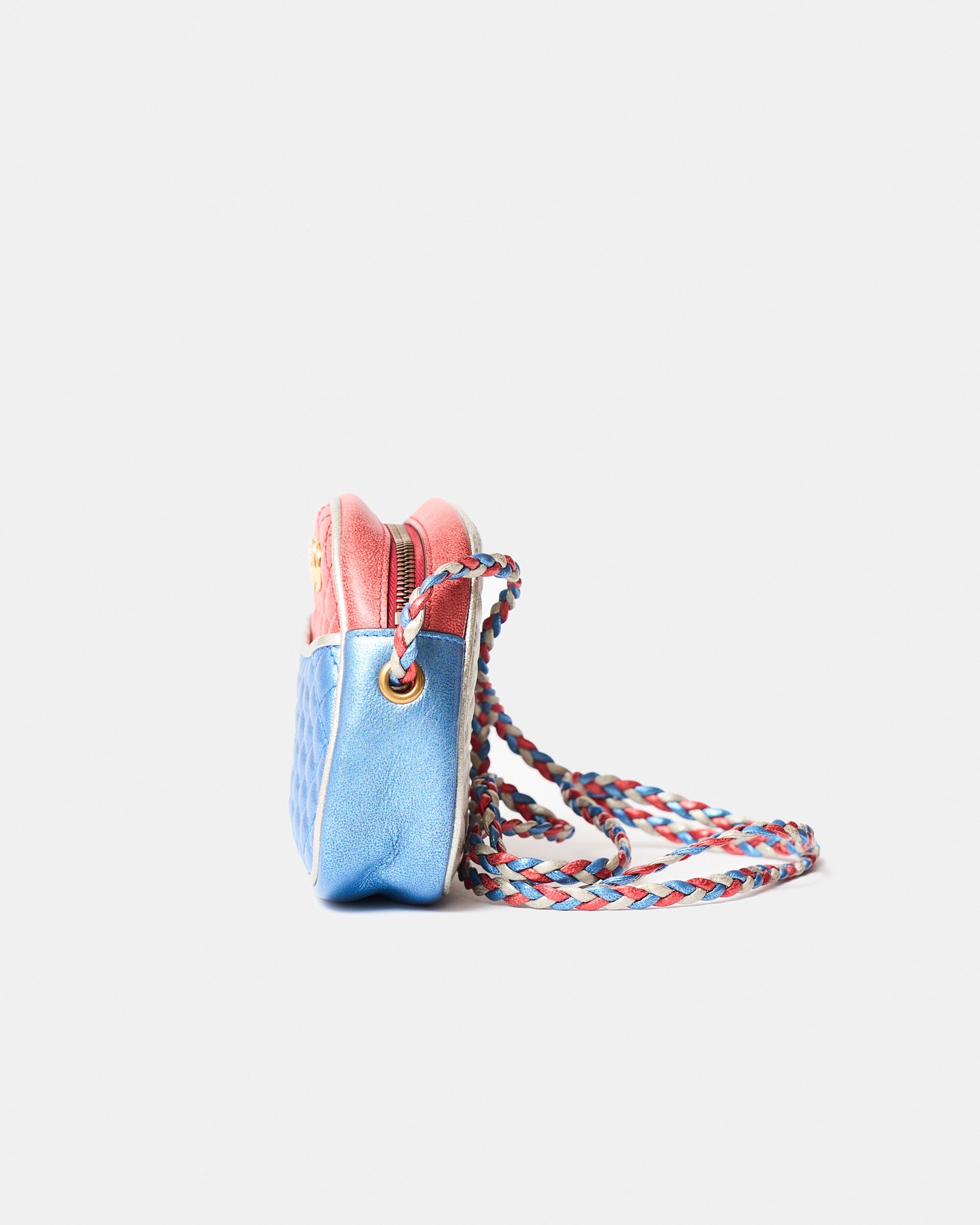 Gucci Mini Quilted Metallic Trapuntata Red Blue Bag