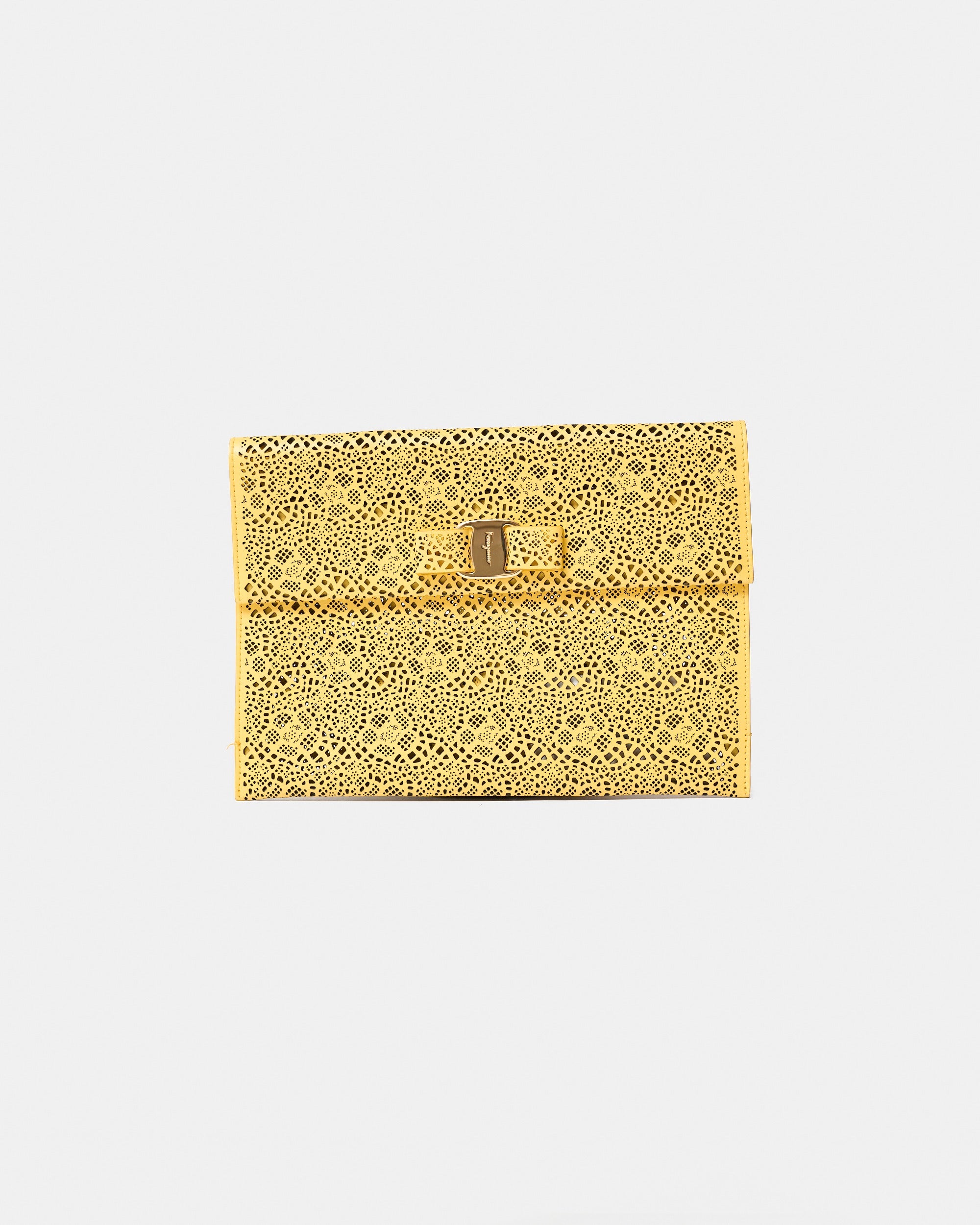 Salvatore Ferragamo Yellow Clutch