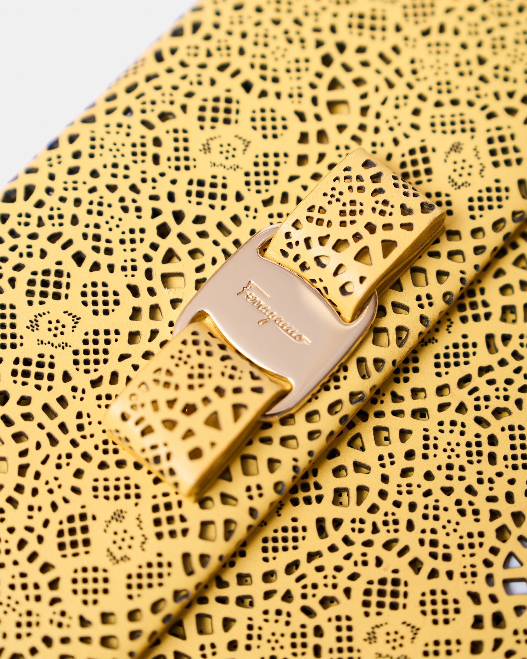 Salvatore Ferragamo Yellow Clutch