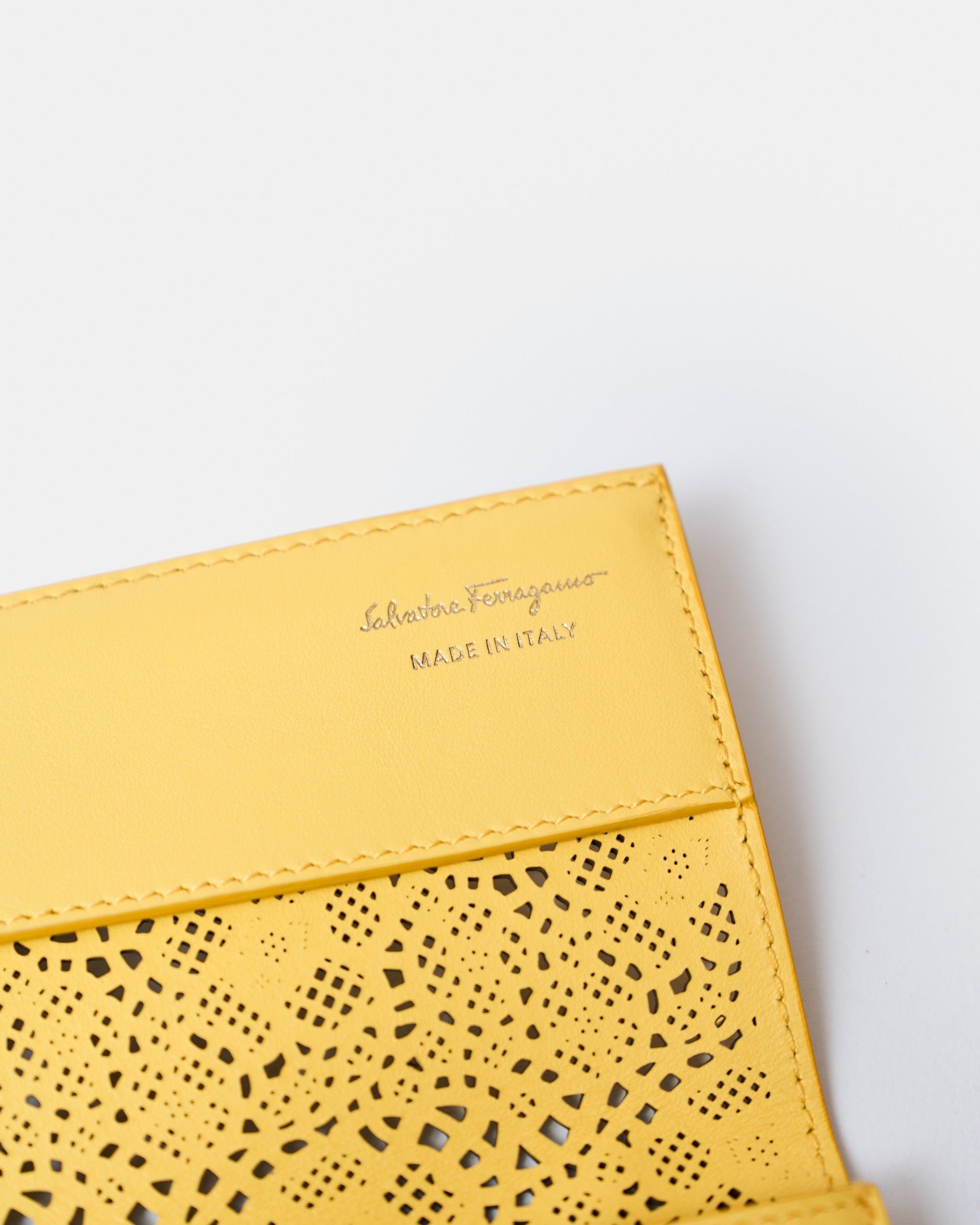 Salvatore Ferragamo Yellow Clutch