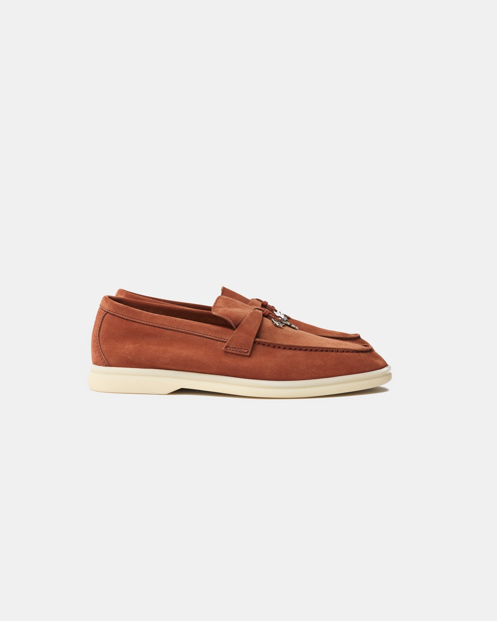 Loro Piana Summer Nautical Charms Walk Orange Loafers