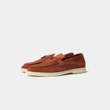 Loro Piana Summer Nautical Charms Walk Orange Loafers