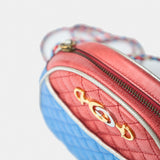 Gucci Mini Quilted Metallic Trapuntata Red Blue Bag