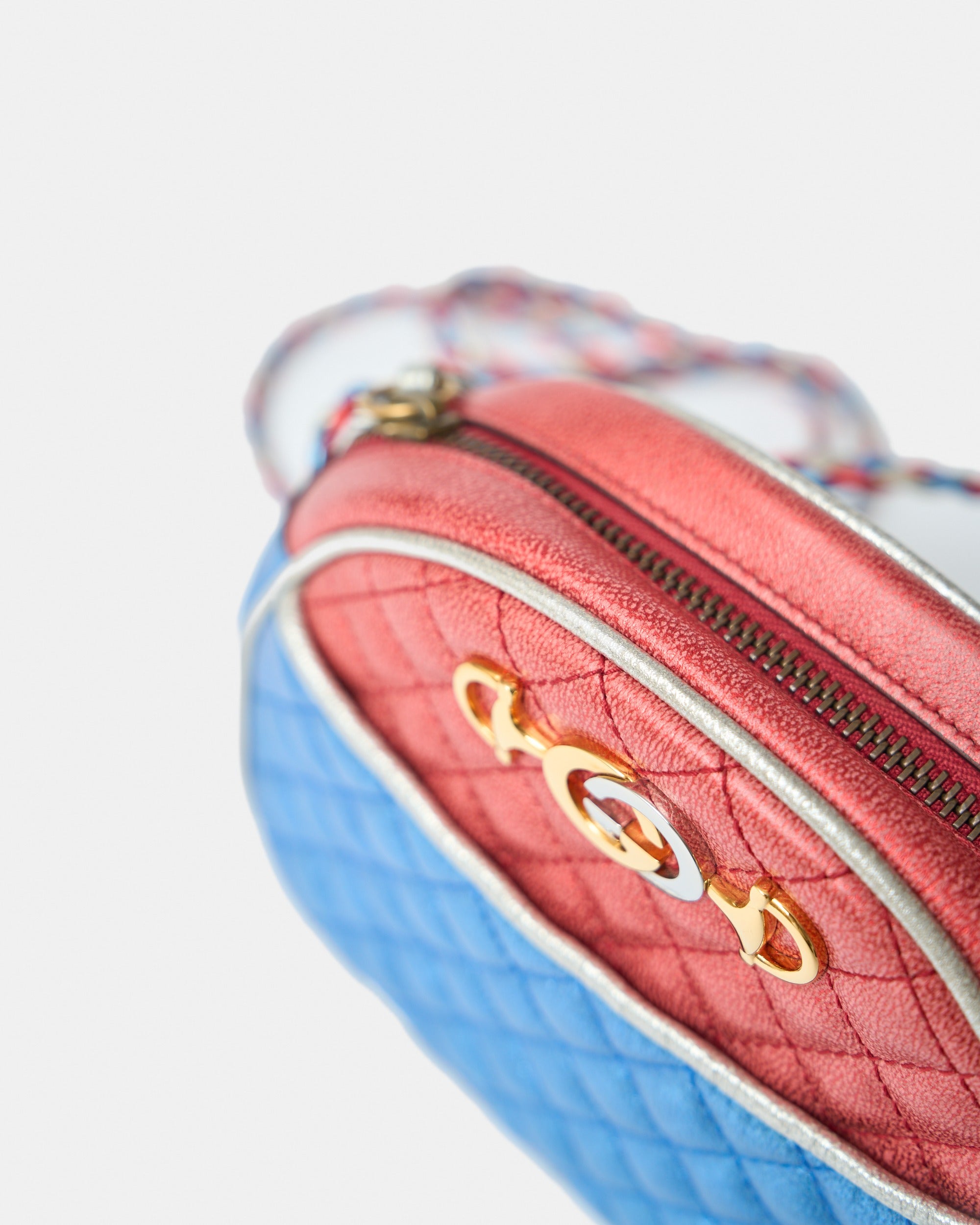 Gucci Mini Quilted Metallic Trapuntata Red Blue Bag
