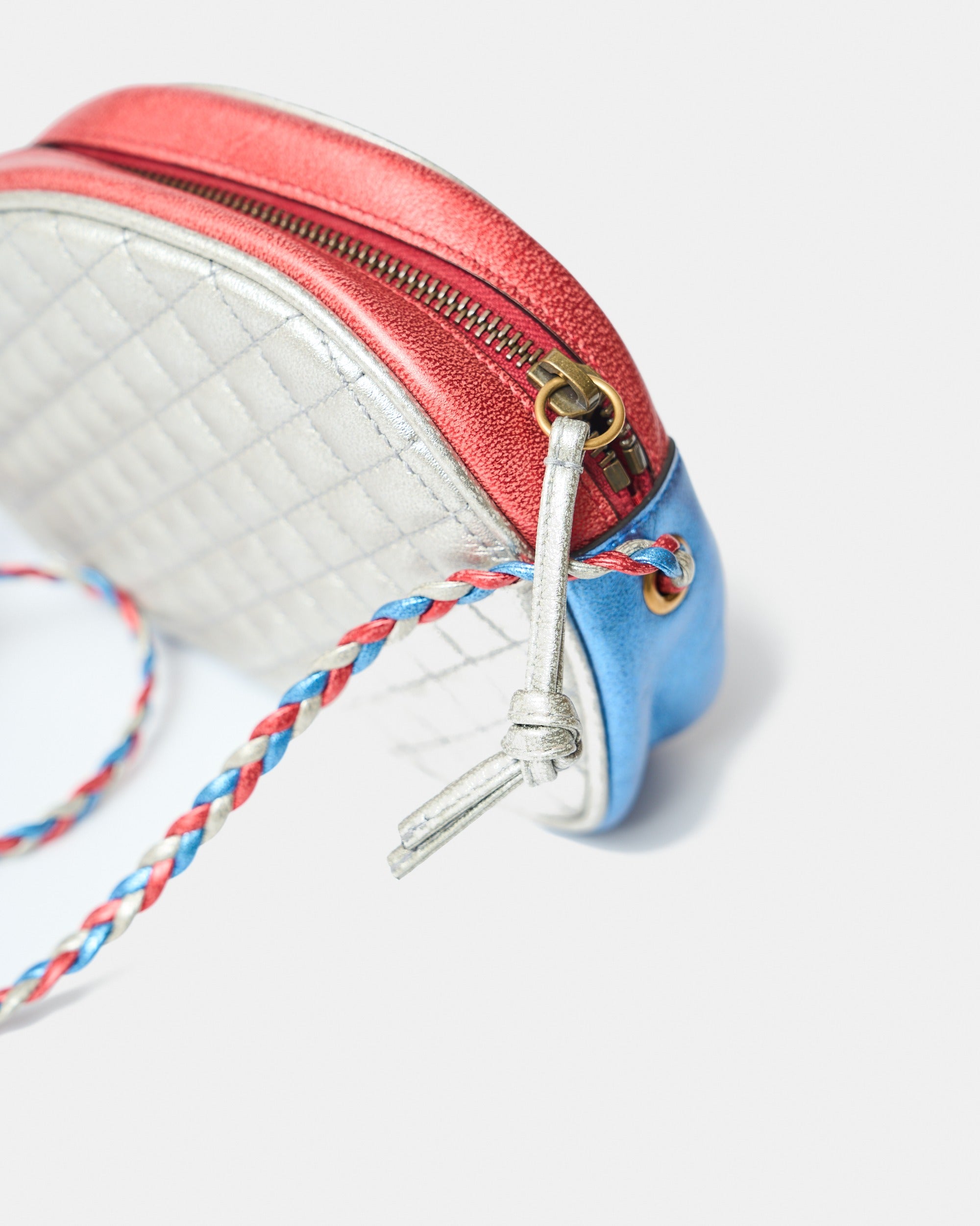 Gucci Mini Quilted Metallic Trapuntata Red Blue Bag