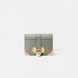 Prada Cloudy Gray Small Saffiano Wallet
