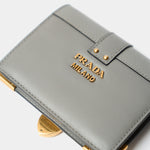 Prada Cloudy Gray Small Saffiano Wallet