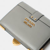 Prada Cloudy Gray Small Saffiano Wallet
