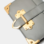 Prada Cloudy Gray Small Saffiano Wallet