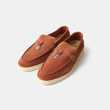 Loro Piana Summer Nautical Charms Walk Orange Loafers