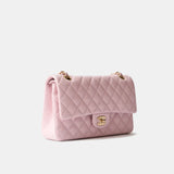 Chanel Classic Double Flap Medium Pink Caviar Gold-Tone Metal