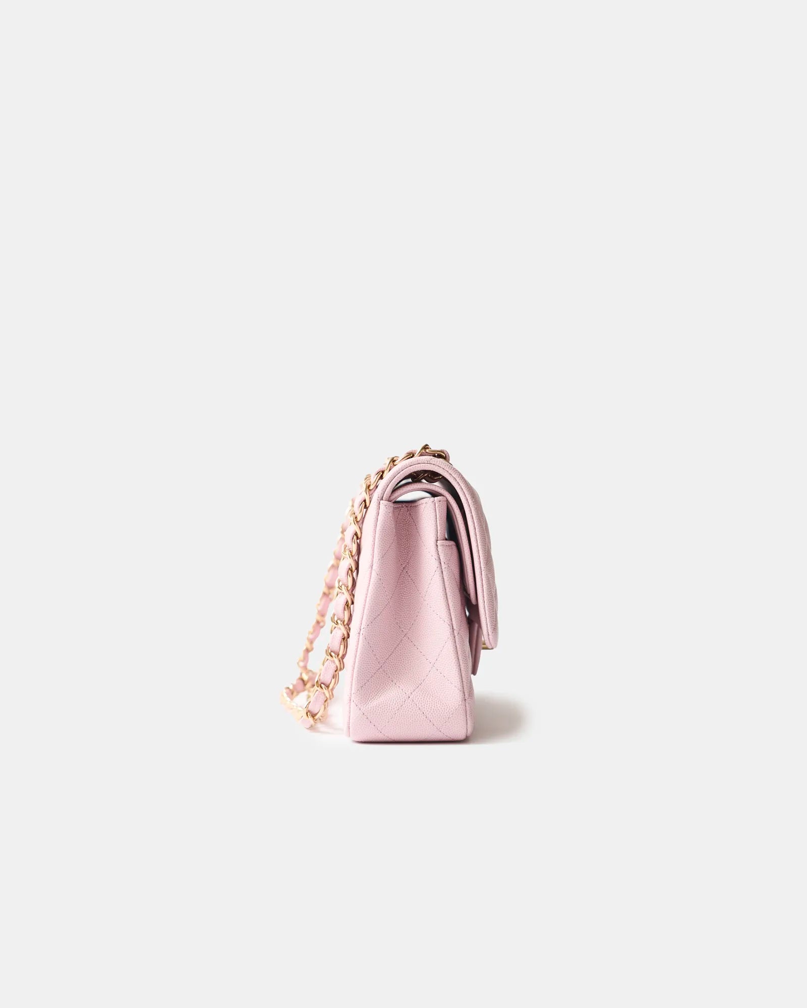 Chanel Classic Double Flap Medium Pink Caviar Gold-Tone Metal