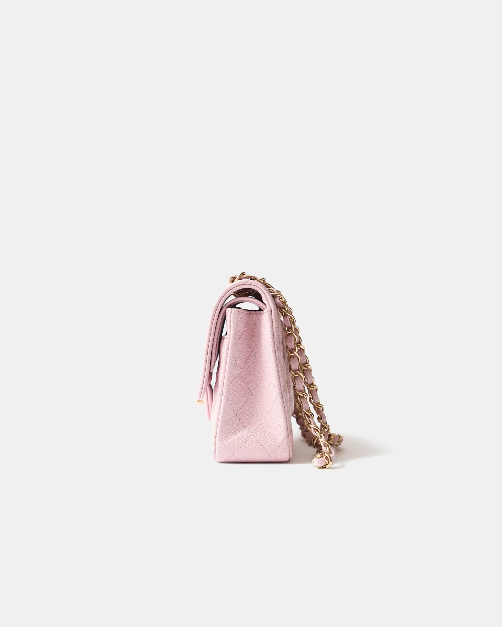 Chanel Classic Double Flap Medium Pink Caviar Gold-Tone Metal