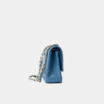 Chanel Classic Double Flap Medium Blue Caviar Gold-Tone Metal