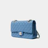 Chanel Classic Double Flap Medium Blue Caviar Gold-Tone Metal