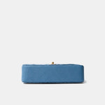 Chanel Classic Double Flap Medium Blue Caviar Gold-Tone Metal