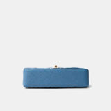 Chanel Classic Double Flap Medium Blue Caviar Gold-Tone Metal