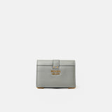 Prada Cloudy Gray Small Saffiano Wallet