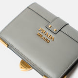 Prada Cloudy Gray Small Saffiano Wallet