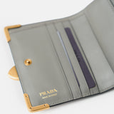 Prada Cloudy Gray Small Saffiano Wallet