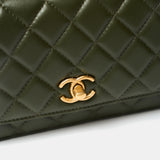 Chanel Wallet on Chain Olive Green Lambskin Gold-Tone Metal