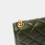 Chanel Wallet on Chain Olive Green Lambskin Gold-Tone Metal