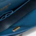 Chanel Classic Double Flap Medium Blue Caviar Gold-Tone Metal