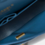 Chanel Classic Double Flap Medium Blue Caviar Gold-Tone Metal