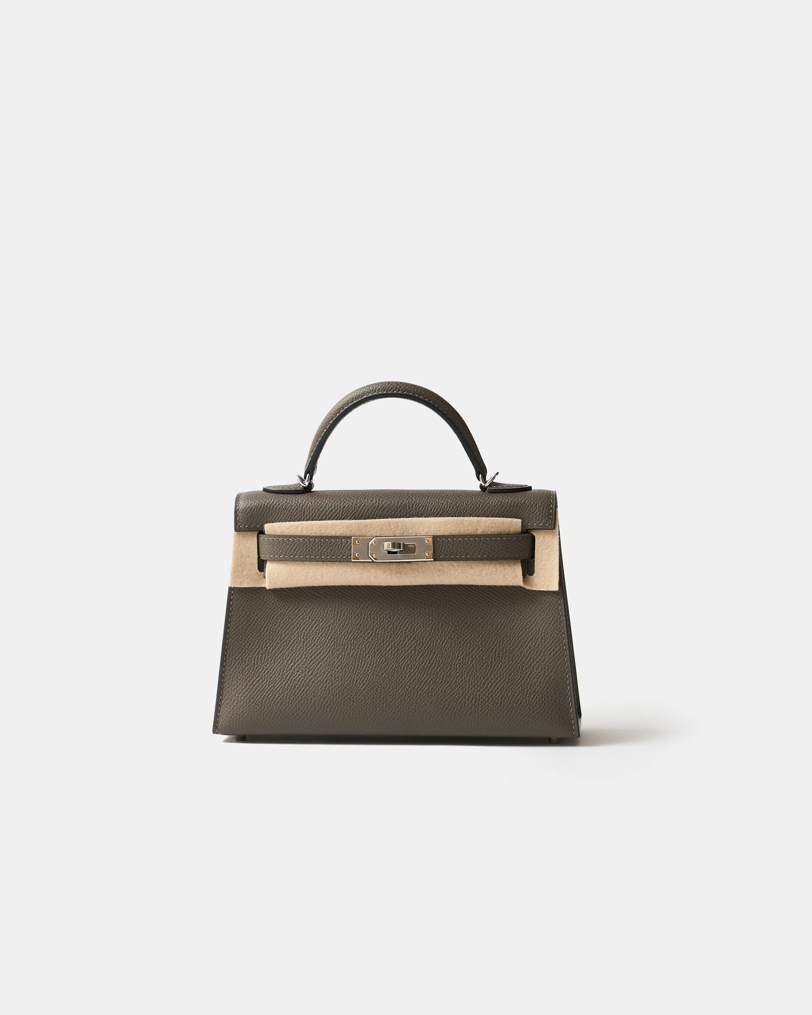 Hermès Mini Kelly 20 Etain Epsom PHW