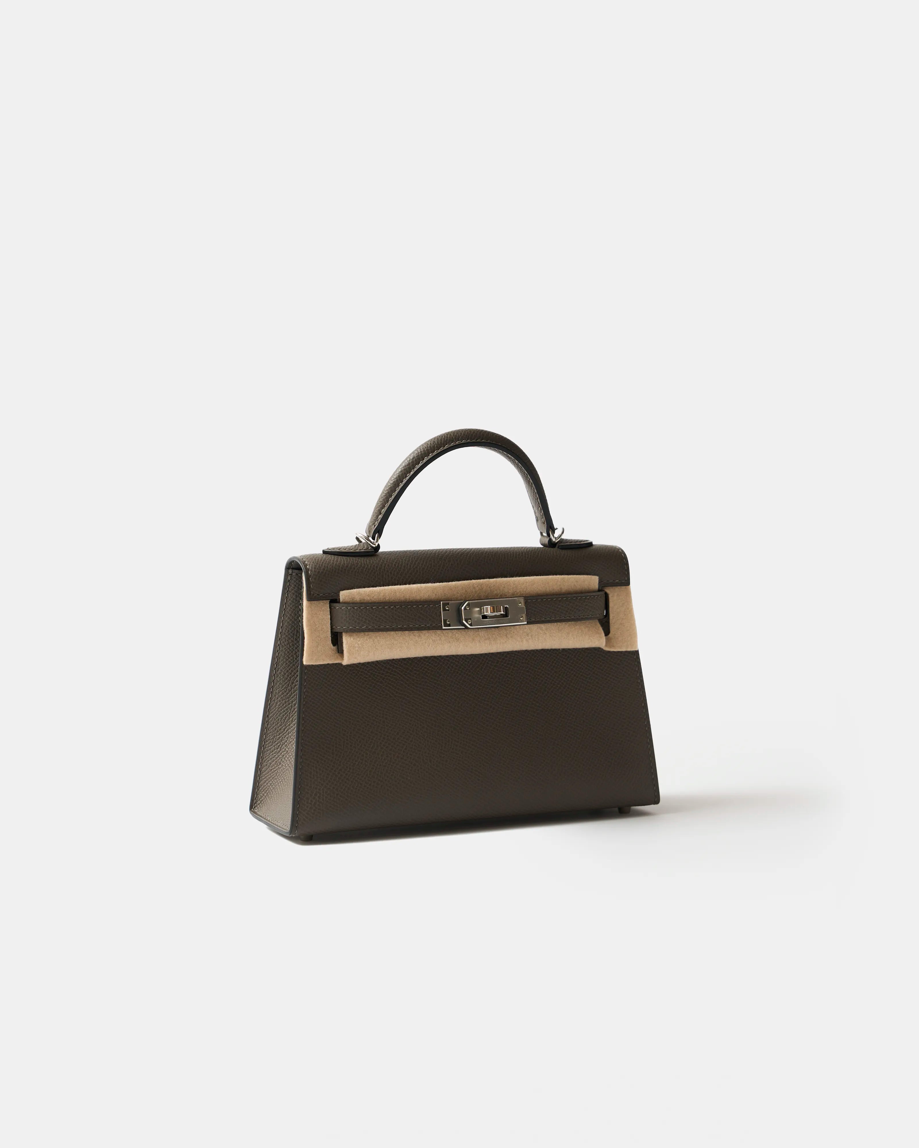 Hermès Mini Kelly 20 Etain Epsom PHW