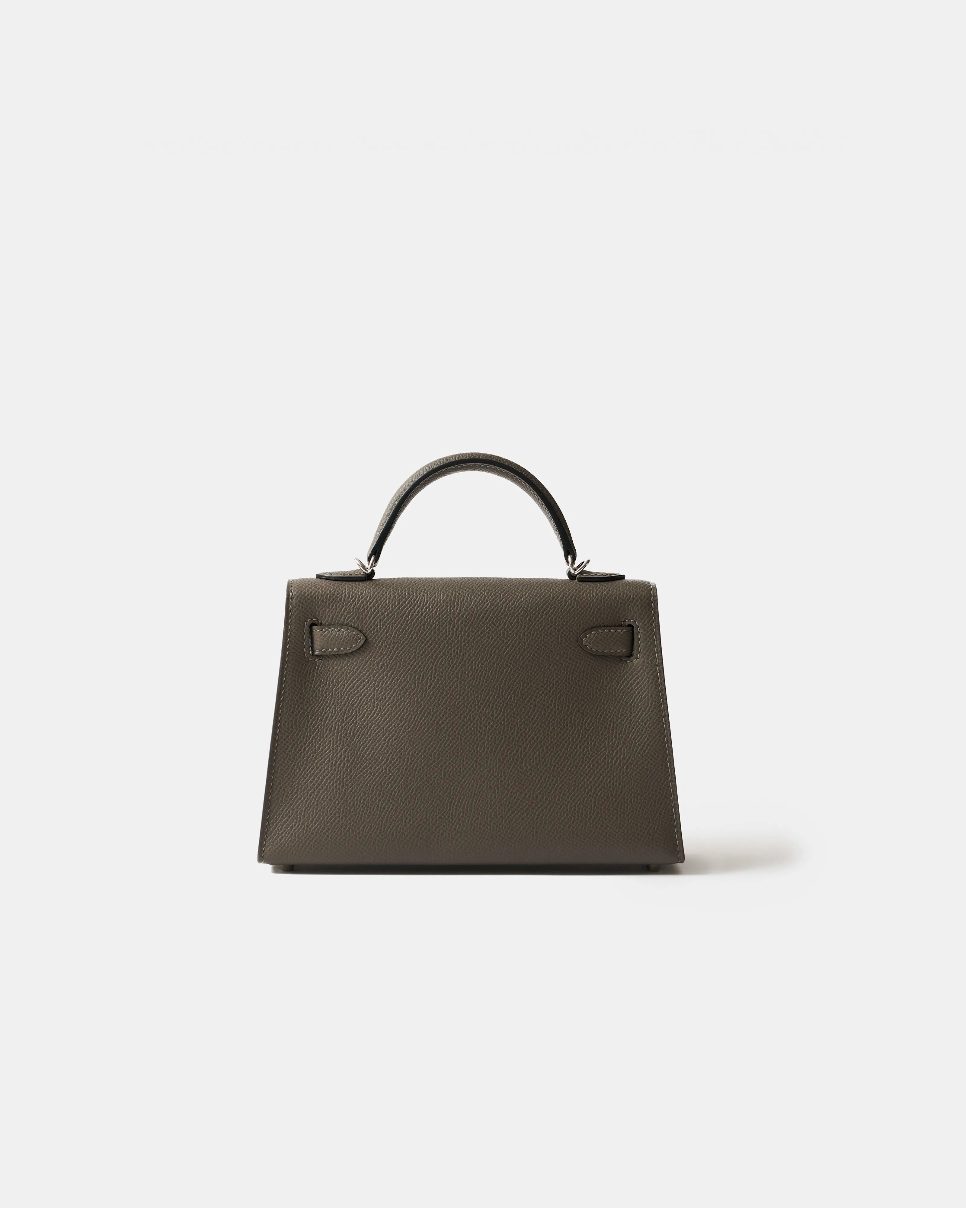 Hermès Mini Kelly 20 Etain Epsom PHW