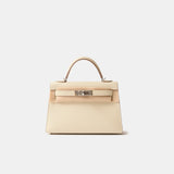 Hermès Mini Kelly 20 Craie Epsom PHW