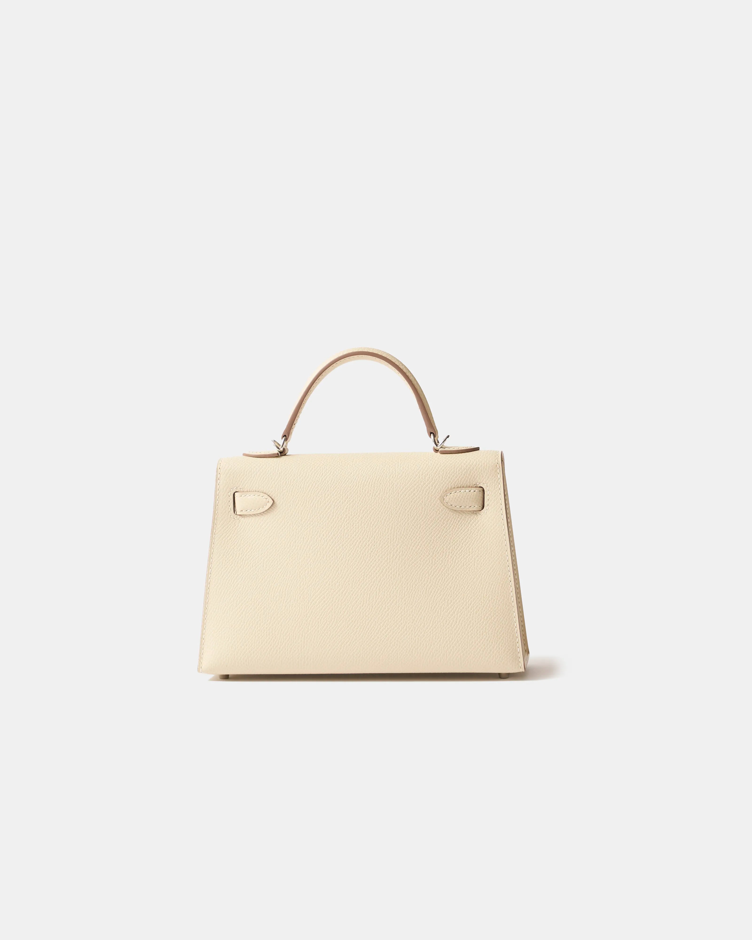 Hermès Mini Kelly 20 Craie Epsom PHW