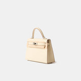 Hermès Mini Kelly 20 Craie Epsom PHW