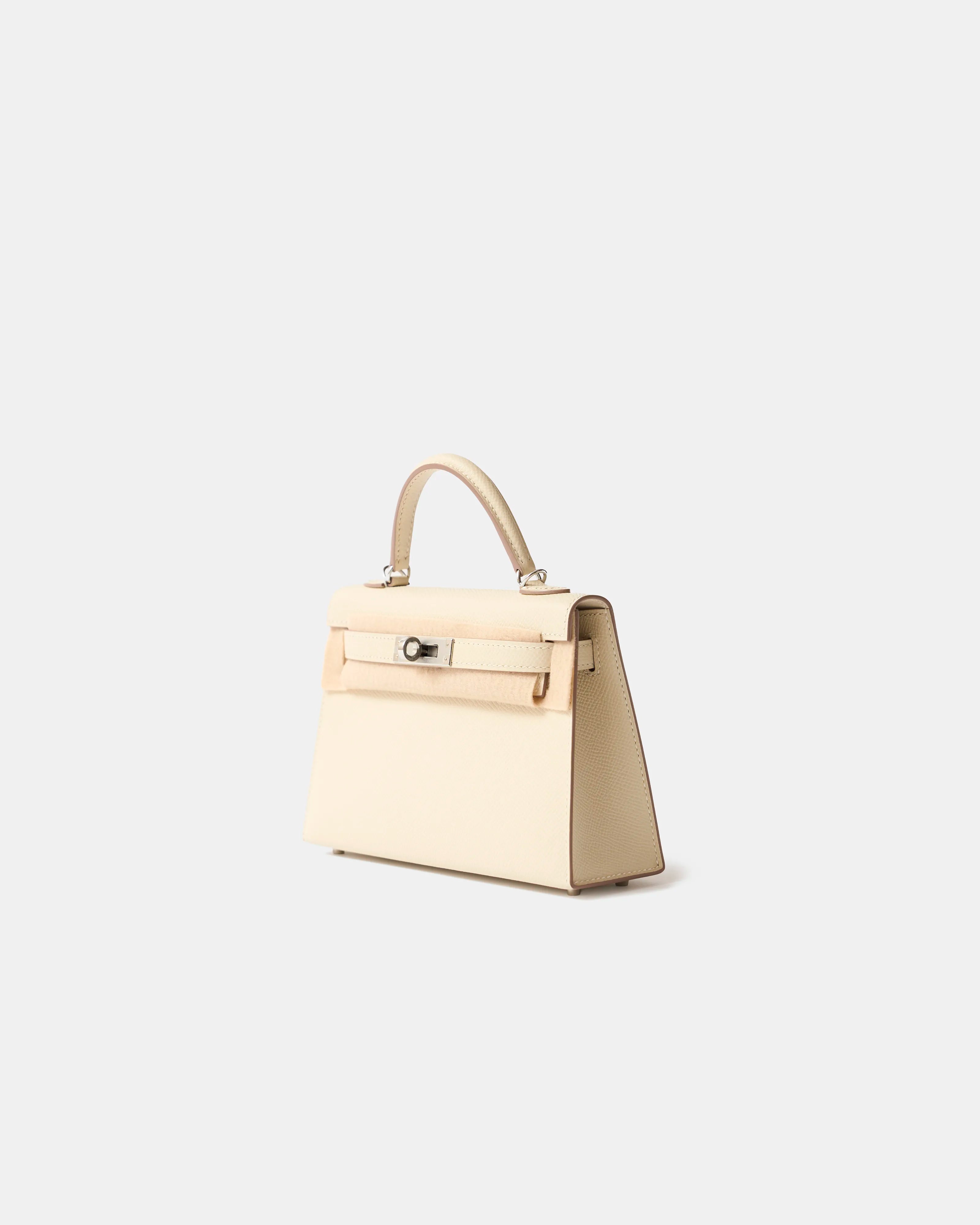 Hermès Mini Kelly 20 Craie Epsom PHW