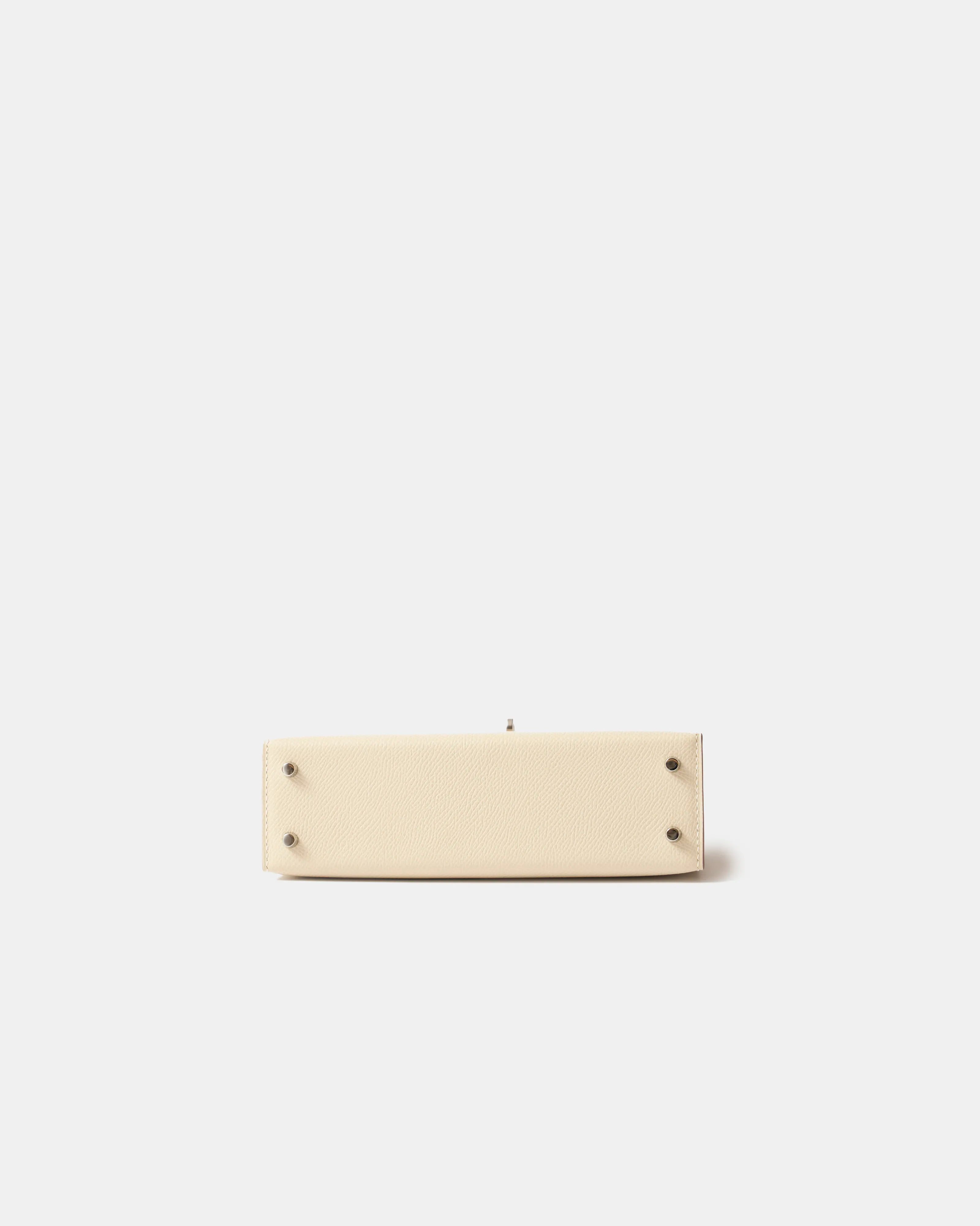 Hermès Mini Kelly 20 Craie Epsom PHW