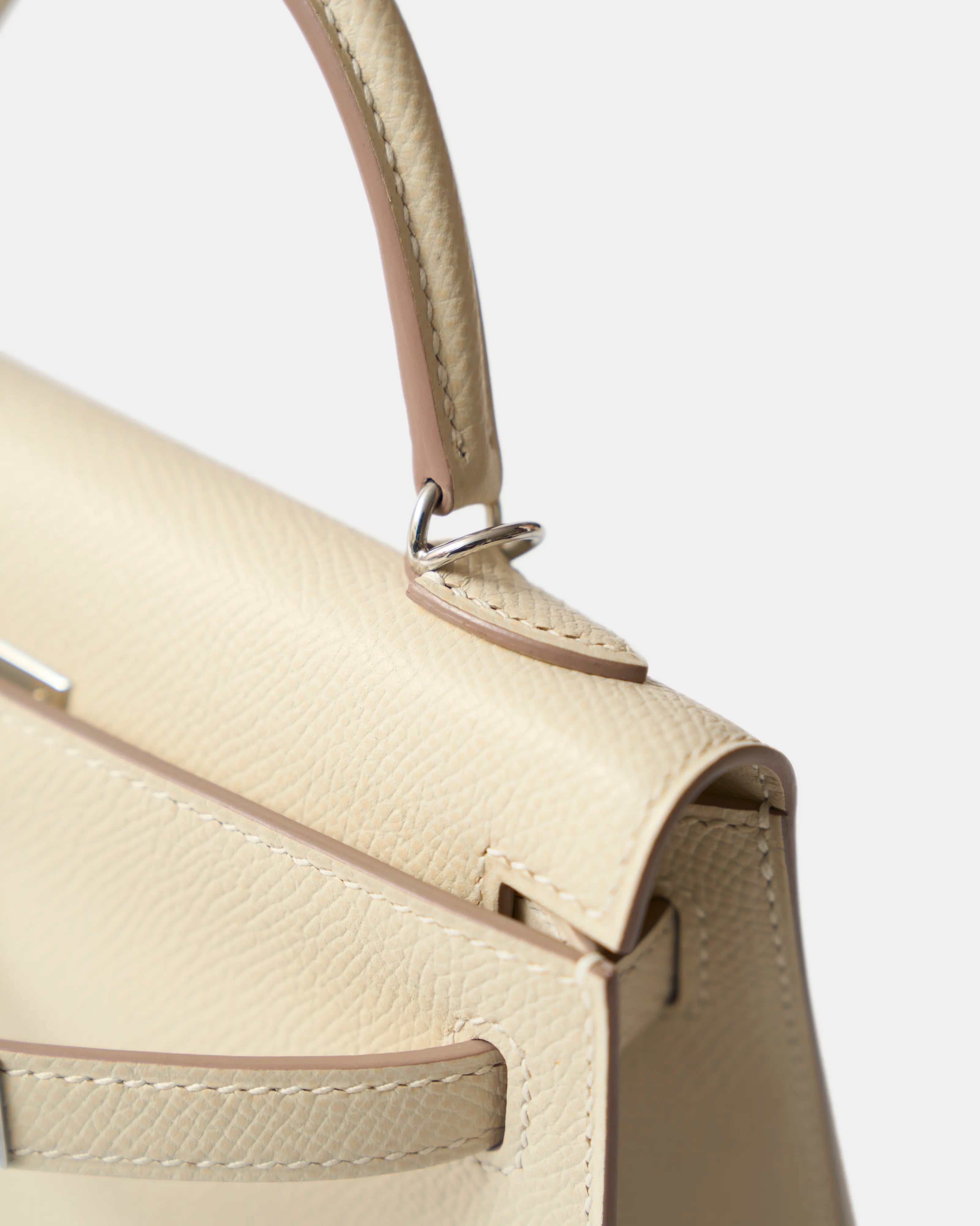 Hermès Mini Kelly 20 Craie Epsom PHW