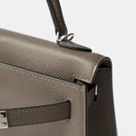 Hermès Mini Kelly 20 Etain Epsom PHW