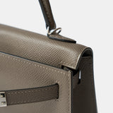 Hermès Mini Kelly 20 Etain Epsom PHW