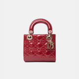 Dior Mini Lady Dior Red Vernis Bag Lambskin