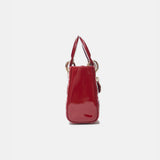 Dior Mini Lady Dior Red Vernis Bag Lambskin
