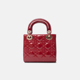 Dior Mini Lady Dior Red Vernis Bag Lambskin