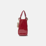 Dior Mini Lady Dior Red Vernis Bag Lambskin