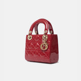 Dior Mini Lady Dior Red Vernis Bag Lambskin