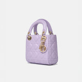 Dior Mini Lady Dior Lilac Bag Lambskin