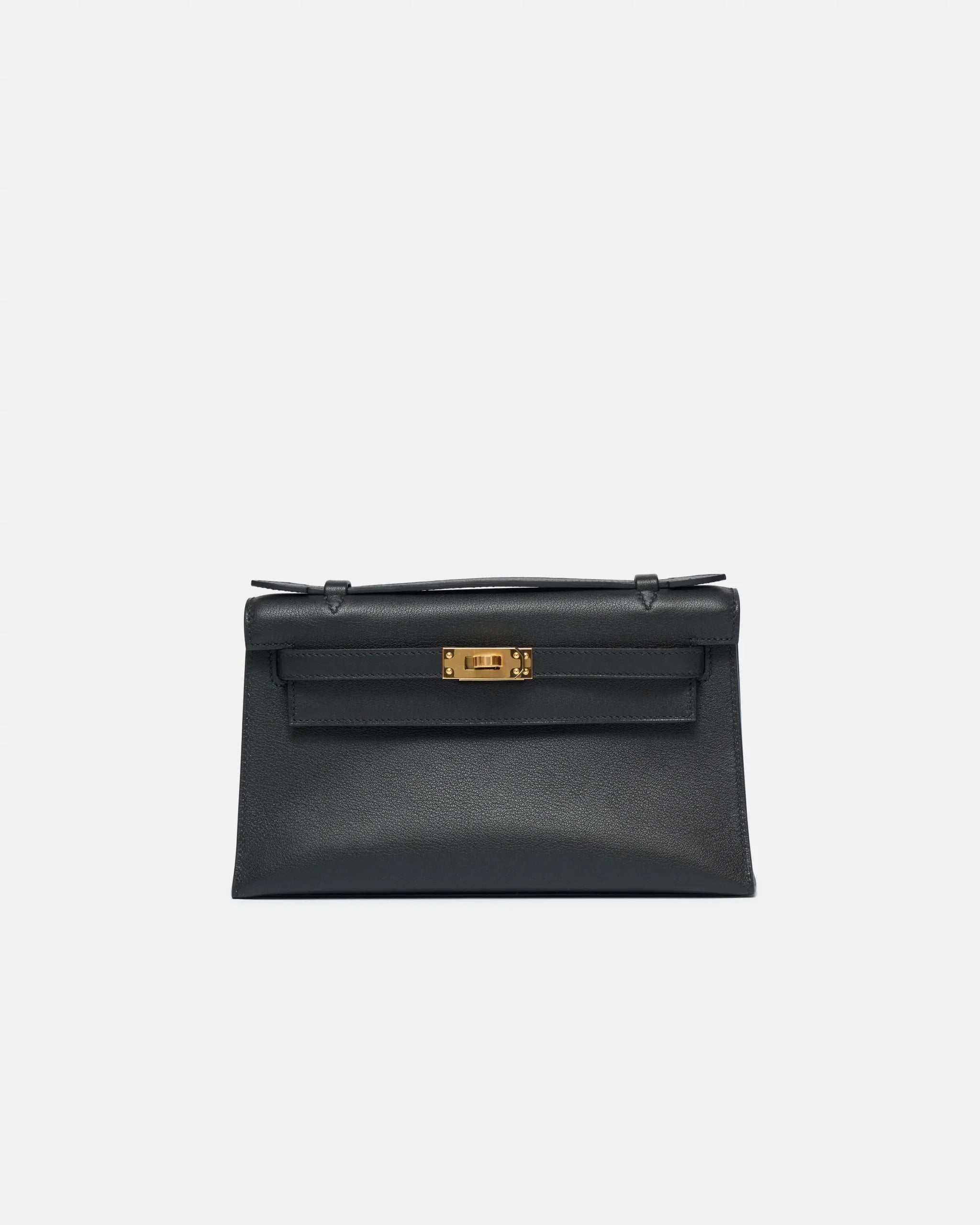 Hermès Kelly Pochette Black Swift GHW