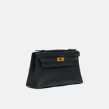 Hermès Kelly Pochette Black Swift GHW