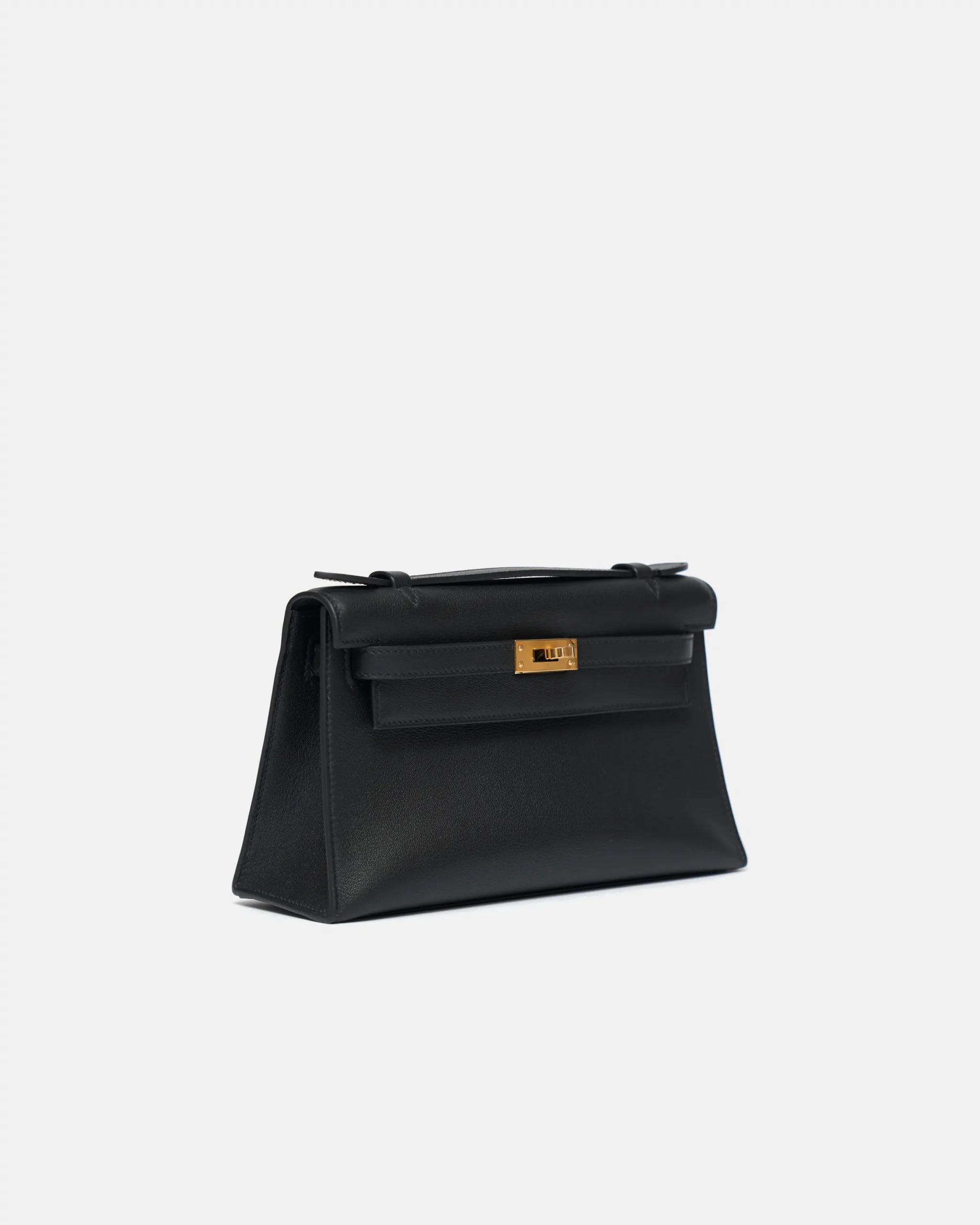 Hermès Kelly Pochette Black Swift GHW