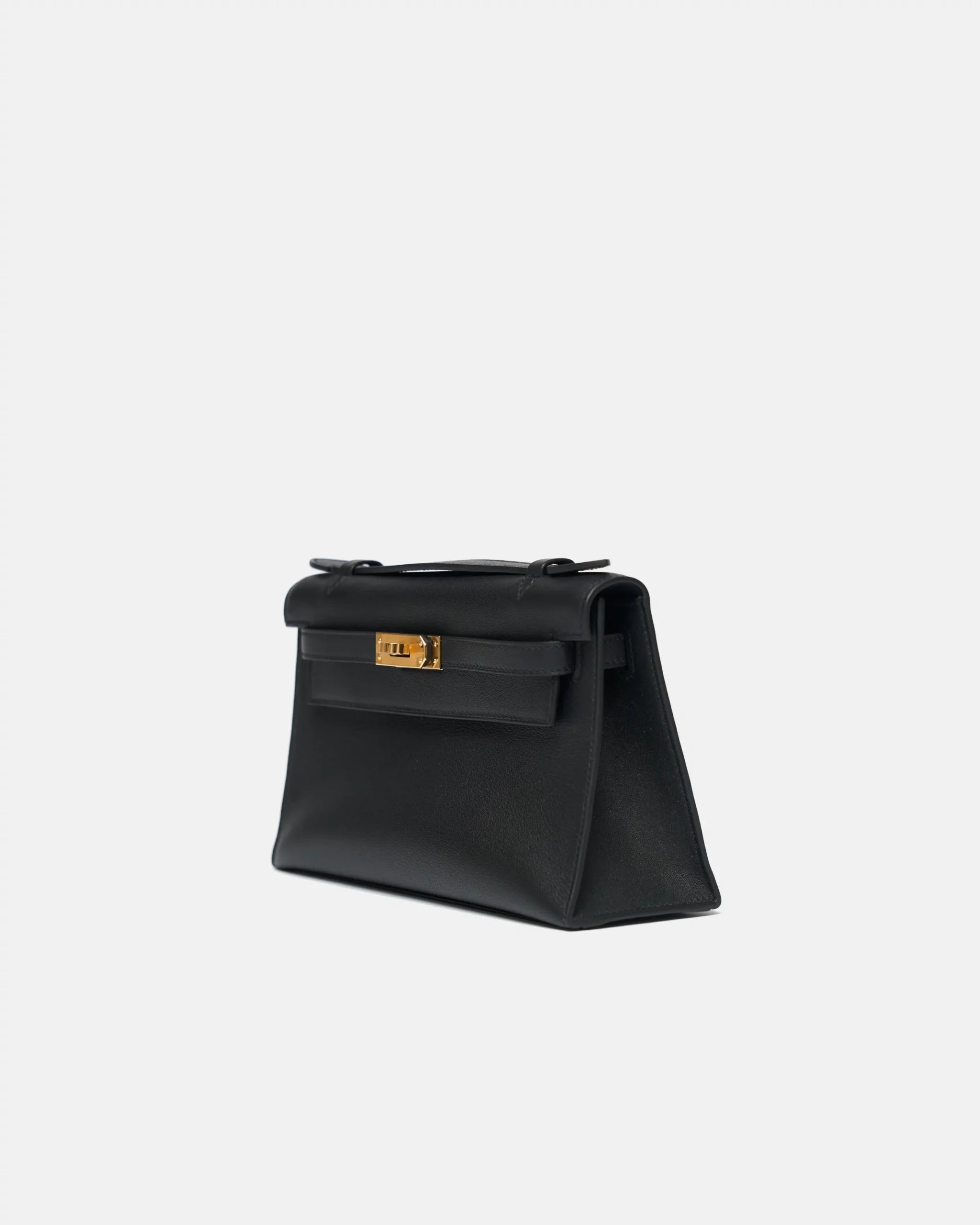 Hermès Kelly Pochette Black Swift GHW